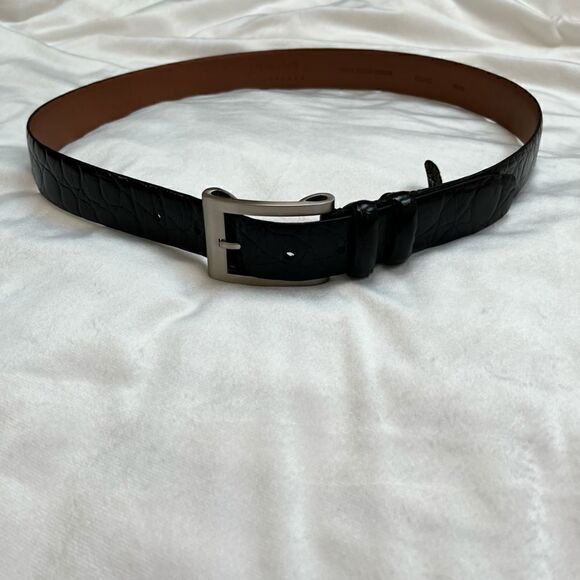 J. Campbell Los Angela’s Black Italian Leather Belt, Size 38 - Picture 1 of 10